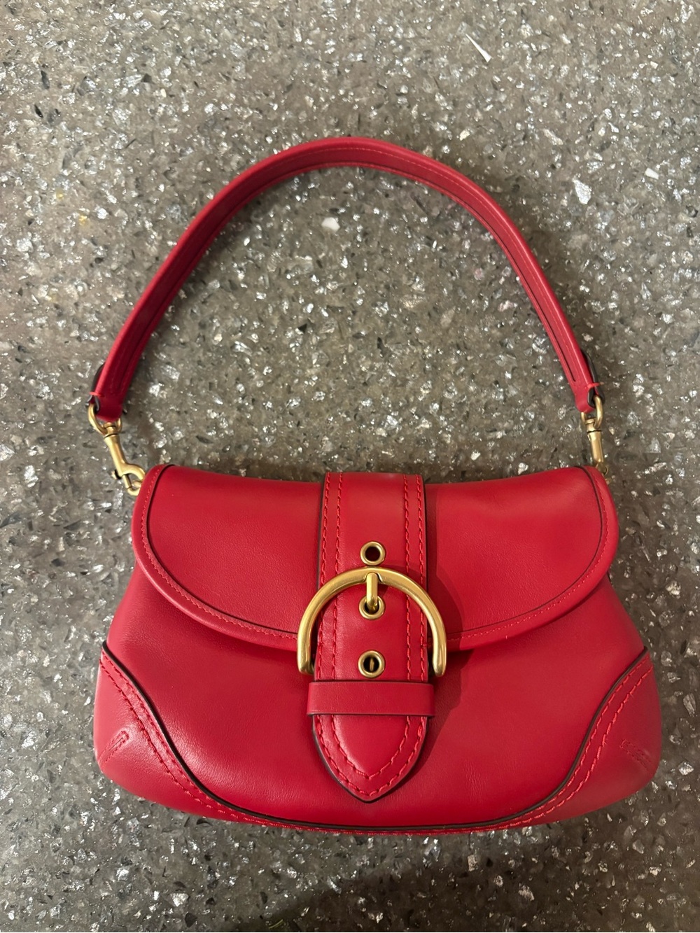 Coach Ruby Red Soho Flap Bag - Picture 1 of 8
